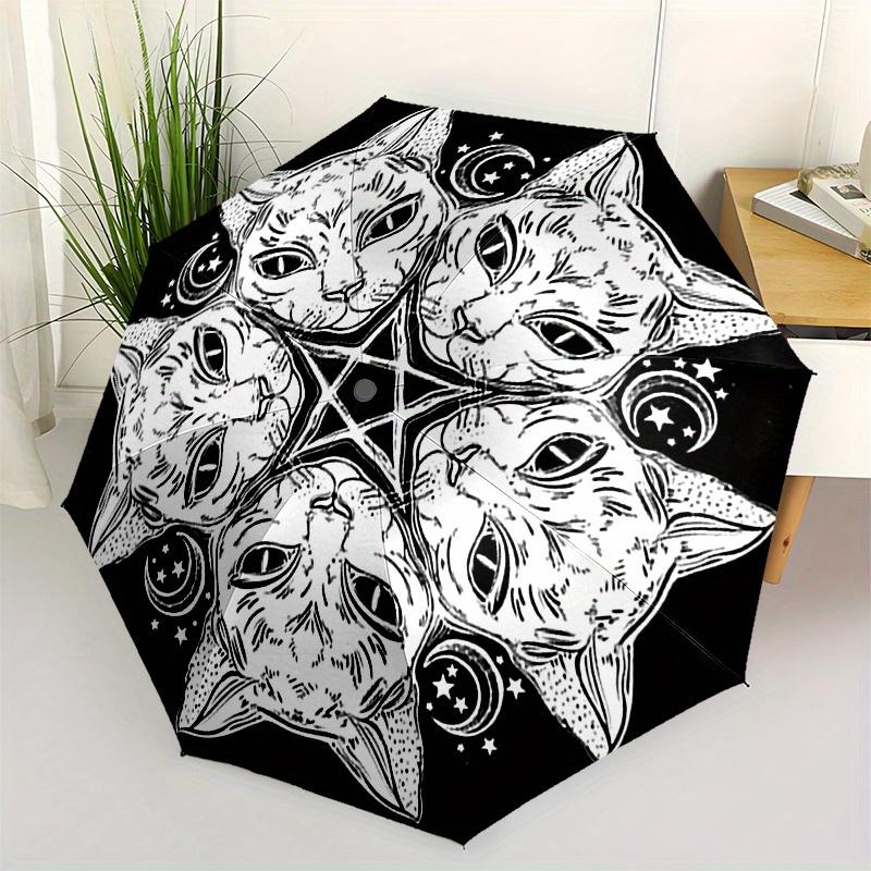 Cats Mandala themed Eight rib Automatic Folding Umbrella Is Suitable for Both Men and Women, Making It A Perfect Christmas and Valentine's D