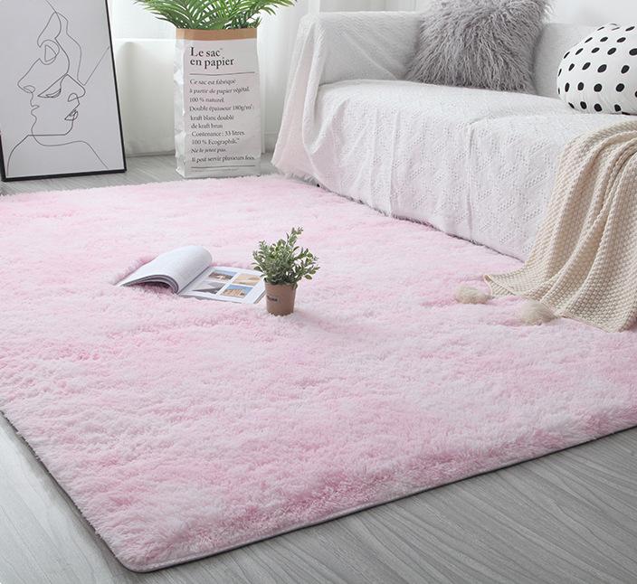 Лохматый ковер для гостиной, дивана, окрашенные плюшевые коврики для спальни, мягкий удобный прикроватный декор, нескользящий детский пол в общежитии
