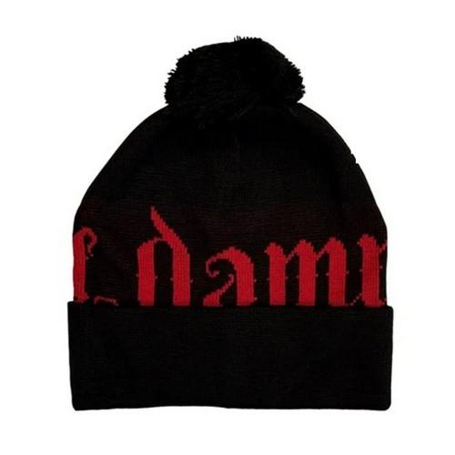 The Damned Unisex Adult Red Logo Bobble Beanie