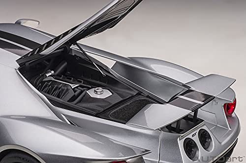 AUTOart 1/12 Scale Ford GT 2017 Metallic Silver/Black Stripes Finished Product 12108