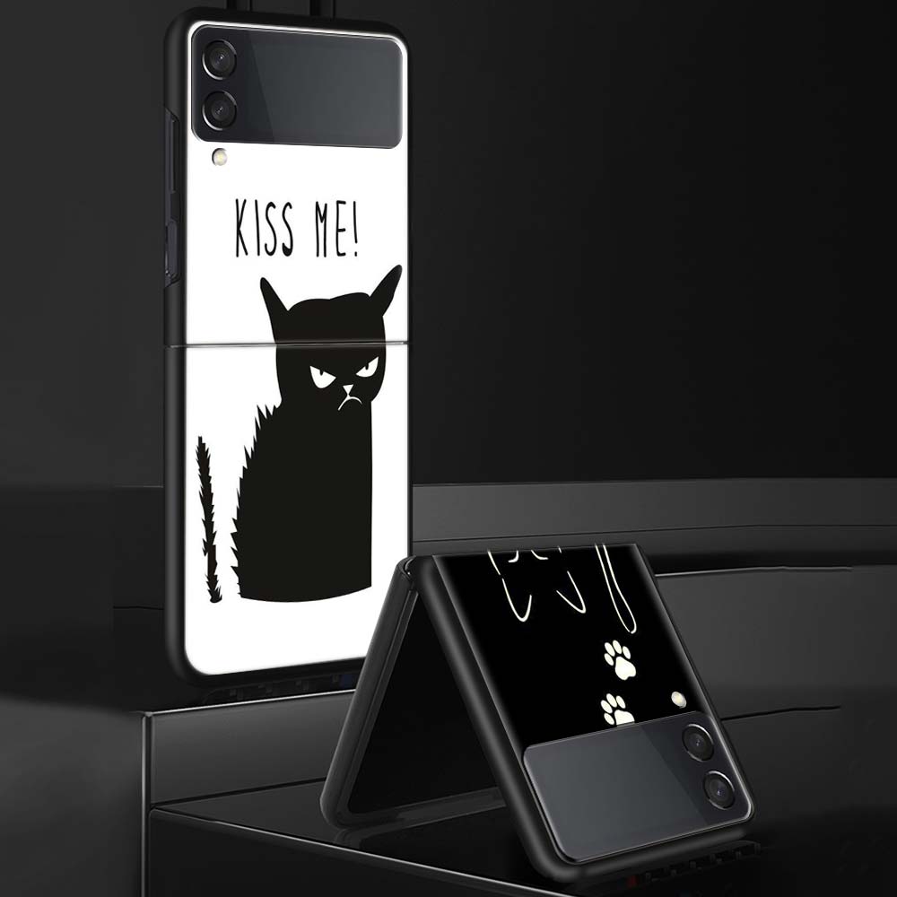 Забавная лапка кошки Милая накладка для телефона Samsung Galaxy Z Flip 7 6 5 4 3 5G Чехол ZFlip7 ZFlip6 ZFlip4 ZFlip5 ZFlip3 Coque Fu