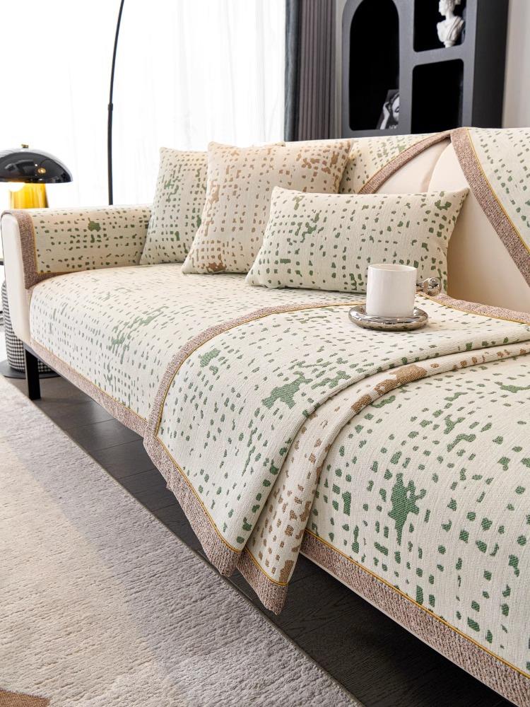 Чехлы для диванов Geometry, жаккардовый шенилл, коврик для дивана для гостиной, нескользящие чехлы для диванов, универсальные чехлы для всех сезонов