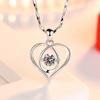 Pulsatile Heart 925 Sterling Silver Necklace for Girls Japanese and Korean Style Heart-Shaped Pendant Ornament