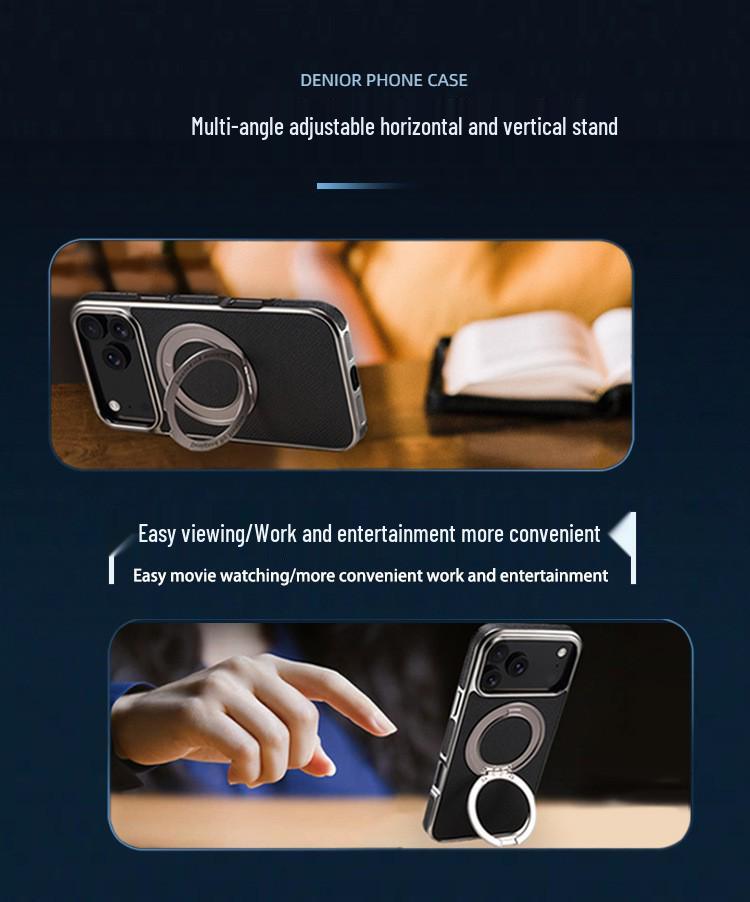 Премиальный чехол из натуральной кожи для iPhone 17 Pro Max, гальванизированный, с магнитом и подставкой