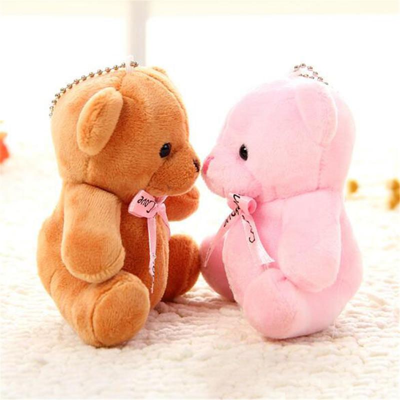Plush Toys Love Sitting Bear 1PCS Cute Small Pendant Mini Cartoon Bow Tie Scarf Bouquet Bears Toy Unisex Valentine Gift 11CM