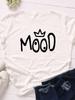Женская футболка с принтом Crown Mood, с коротким рукавом, с круглым вырезом, свободная, женская футболка, женская футболка, топы, одежда, camisetas mujer