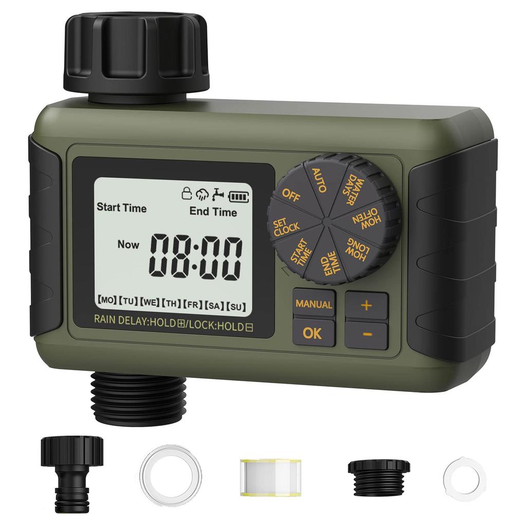 Diivoo Таймер капельного полива, 1/2 зоны, уличное автоматическое ирригационное оборудование с системой полива сада, садовые таймеры воды