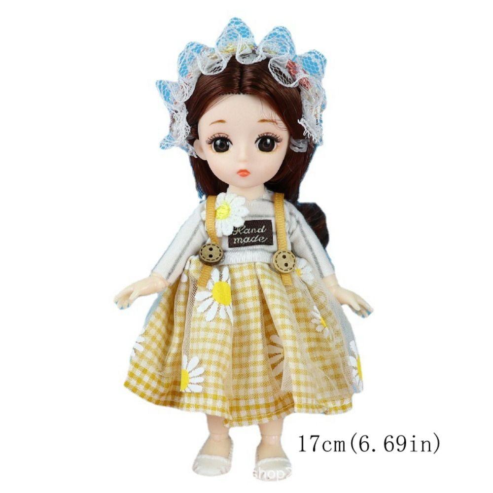 Привлекательные Глаза 17см BJD Кукла С Одеждой Длинные Волосы Элегантная Принцесса Наряжаться BJD Куклы С Парик Макияж Аниме