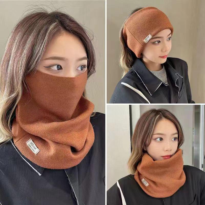 Autumn & Winter Versatile Women's Scarf with Ear-Hanging Face Mask and Warm Neck Gaiter