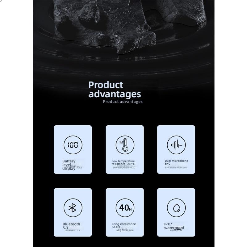 Спортивные Bluetooth 5.3 Наушники для Велосипеда, Дизайн с Заушным Крючком, Шумоподавление ENC, Водонепроницаемые