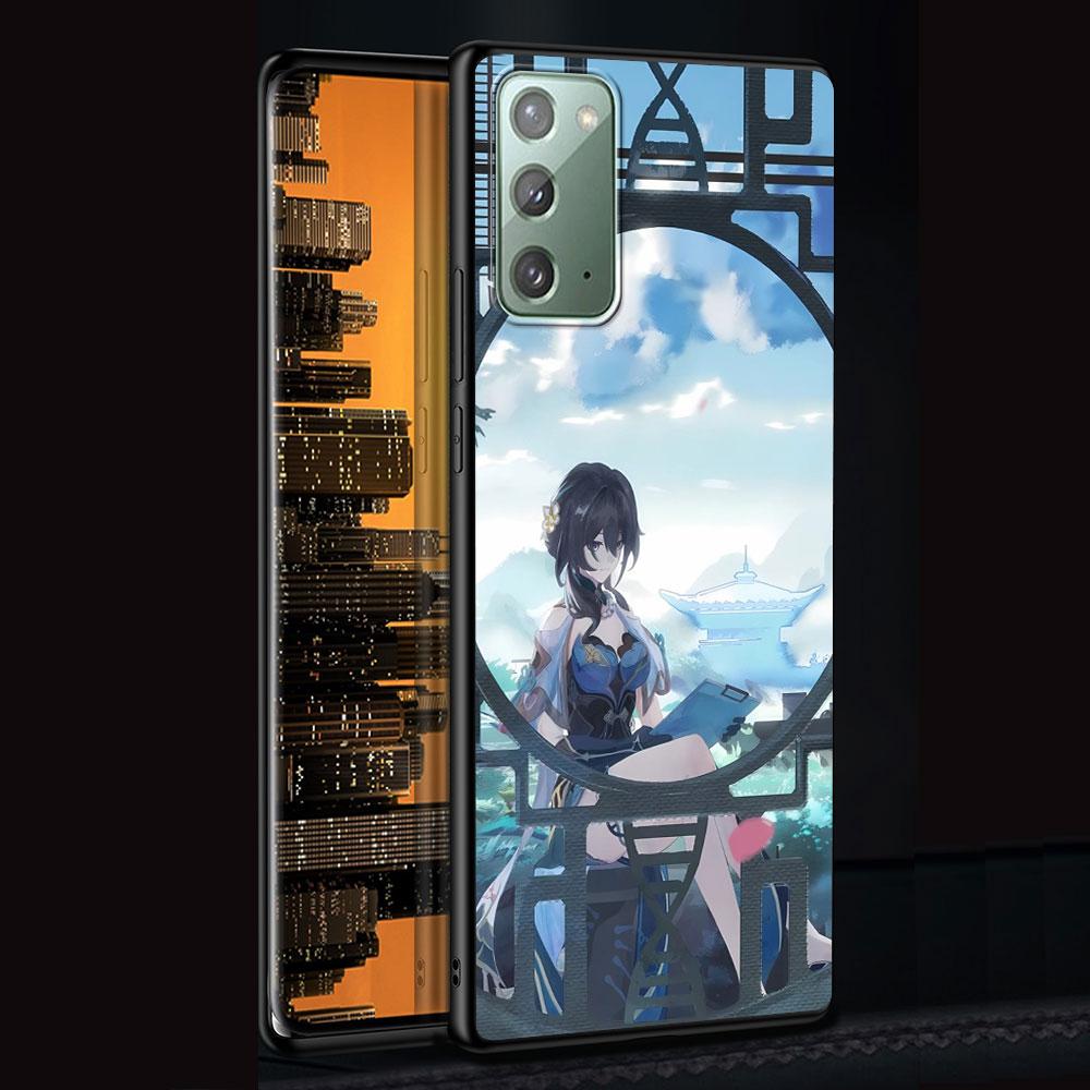 Чехол Ruan Mei Honkai Star Rail для Samsung Galaxy Note 10 Plus 20 Ultra 9 8 TPU Phone Cover Note 10 Lite Black Soft Shell Funda