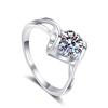 Обручальное кольцо Fine Jewelry Платина PT950 Кольца для женщин Помолвочное Муассанит Алмаз VVS1 Цвет D 0.5/1 карат Девушка День Святого Валентина