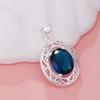 JewelryTop   Медные Элегантные Синие Хрустальные Ожерелья Кольца для Женщин Роскошные Модные Вечерние Свадебные Наборы Украшений Подарок