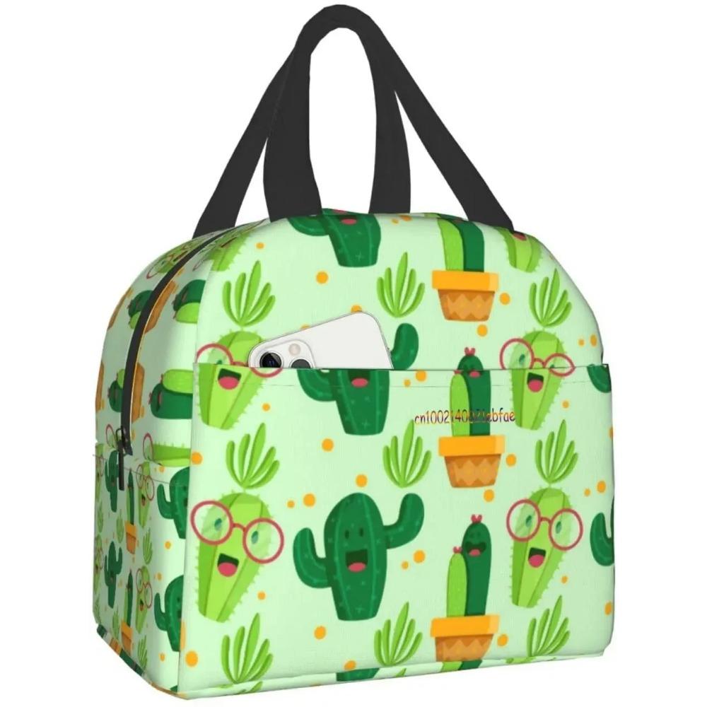 Kawaii Cactus Cinco De Mayo Lunch Bag Travel Box Work Bento Cooler Многоразовая сумка для пикника Изолированные контейнеры для покупок