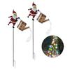 Yousheng Christmas Santa Solar Kettle Lights Garden Lawn Decorative Lights Waterproof Watering Can String Light Metal Santa Ground Lamp for Outdoor