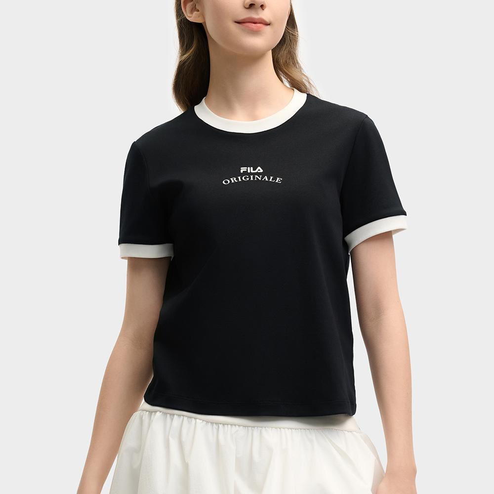 New FILA ORIGINALE T Shirts Women's Jet Black F11W529112F-BK