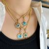 Necklace Copper Gold Plated Necklace Turkish Devil'S Eye Pendant Personality Fashion Necklace Women