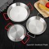 20 см Нержавеющая сталь Мини Плоская Сковорода Кухонная Посуда Антипригарное Покрытие Для Морепродуктов Рис Горшок Салат Паста Тарелка Посуда Кастрюля