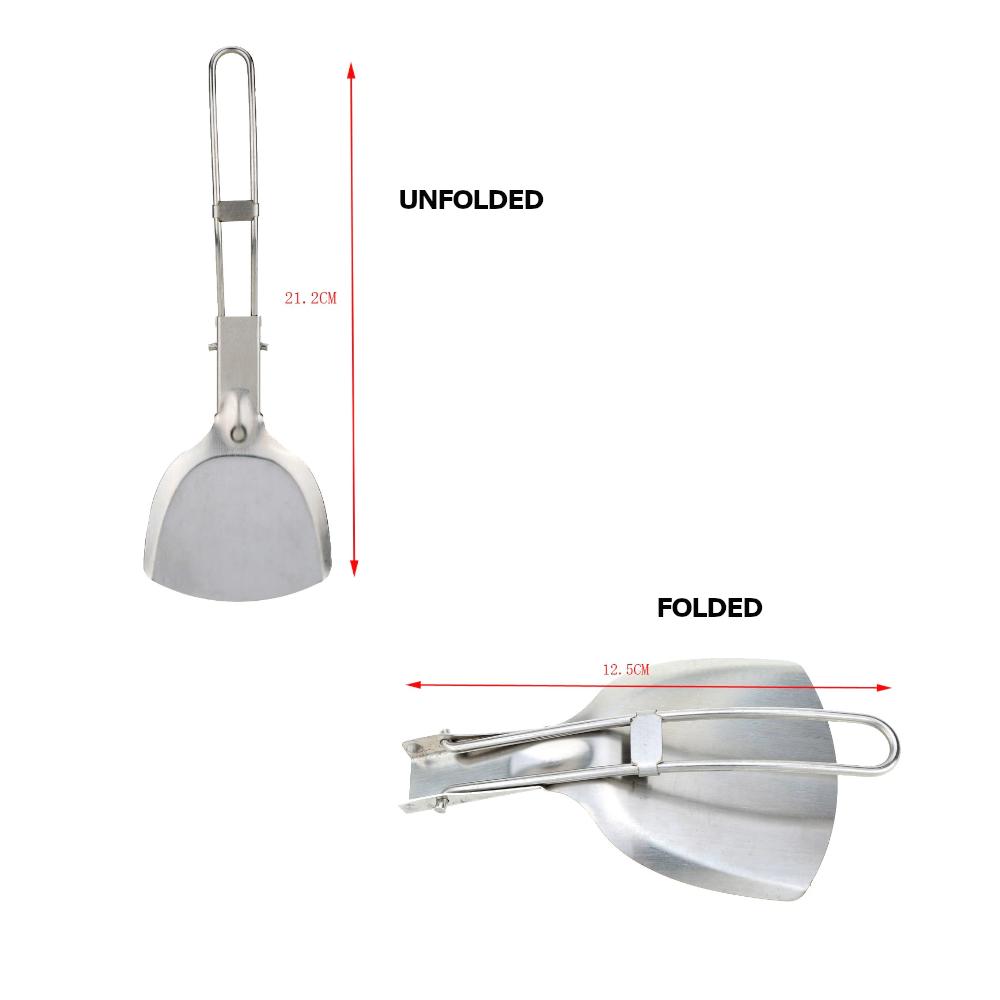 Camping Cooking Utensils Outdoor Foldable Stainless Steel Picnic Cookware Spatula Camping Supplies