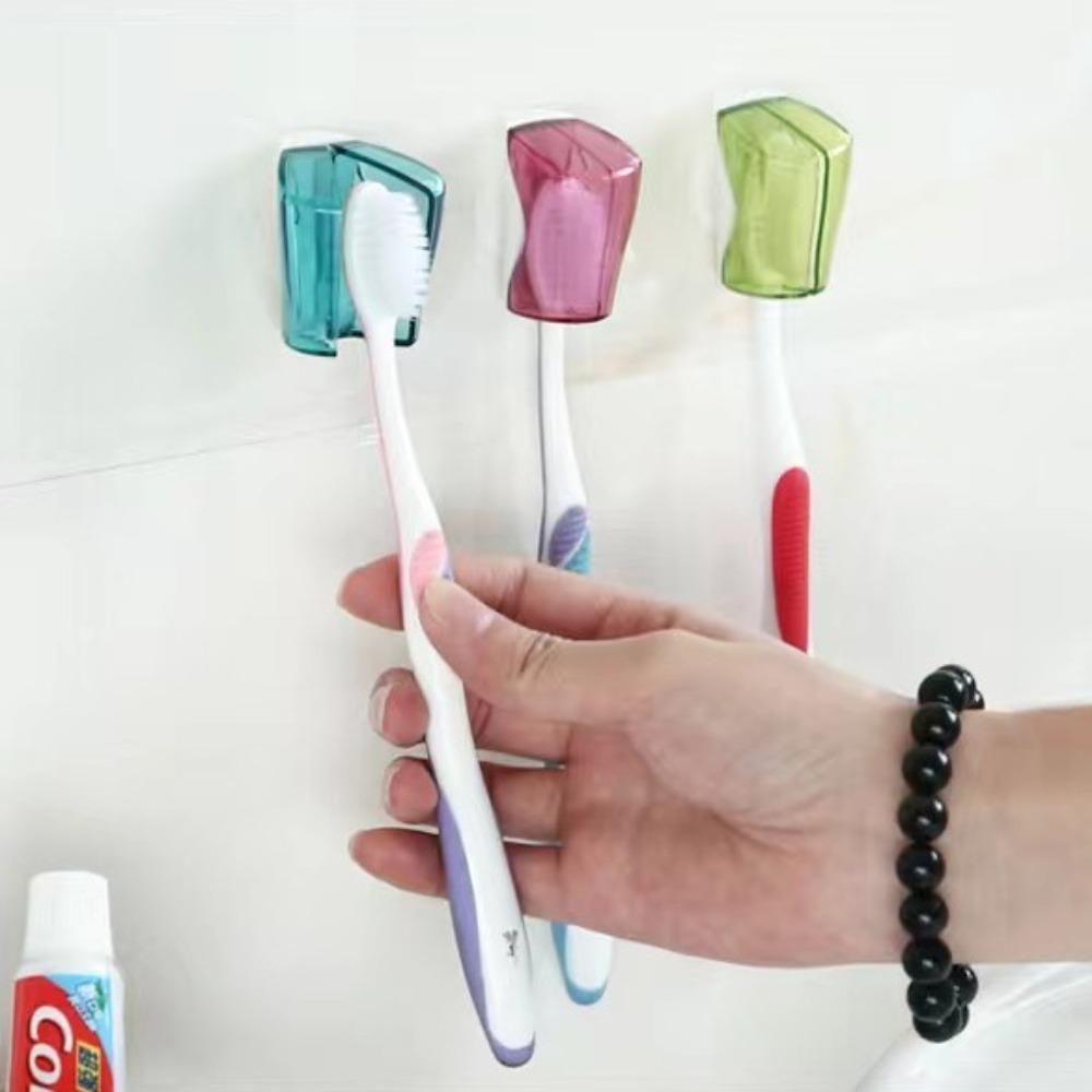 3PCS with Suction Cup Toothbrush Cover Dustproof Toothbrush Protector Cover  Bathroom