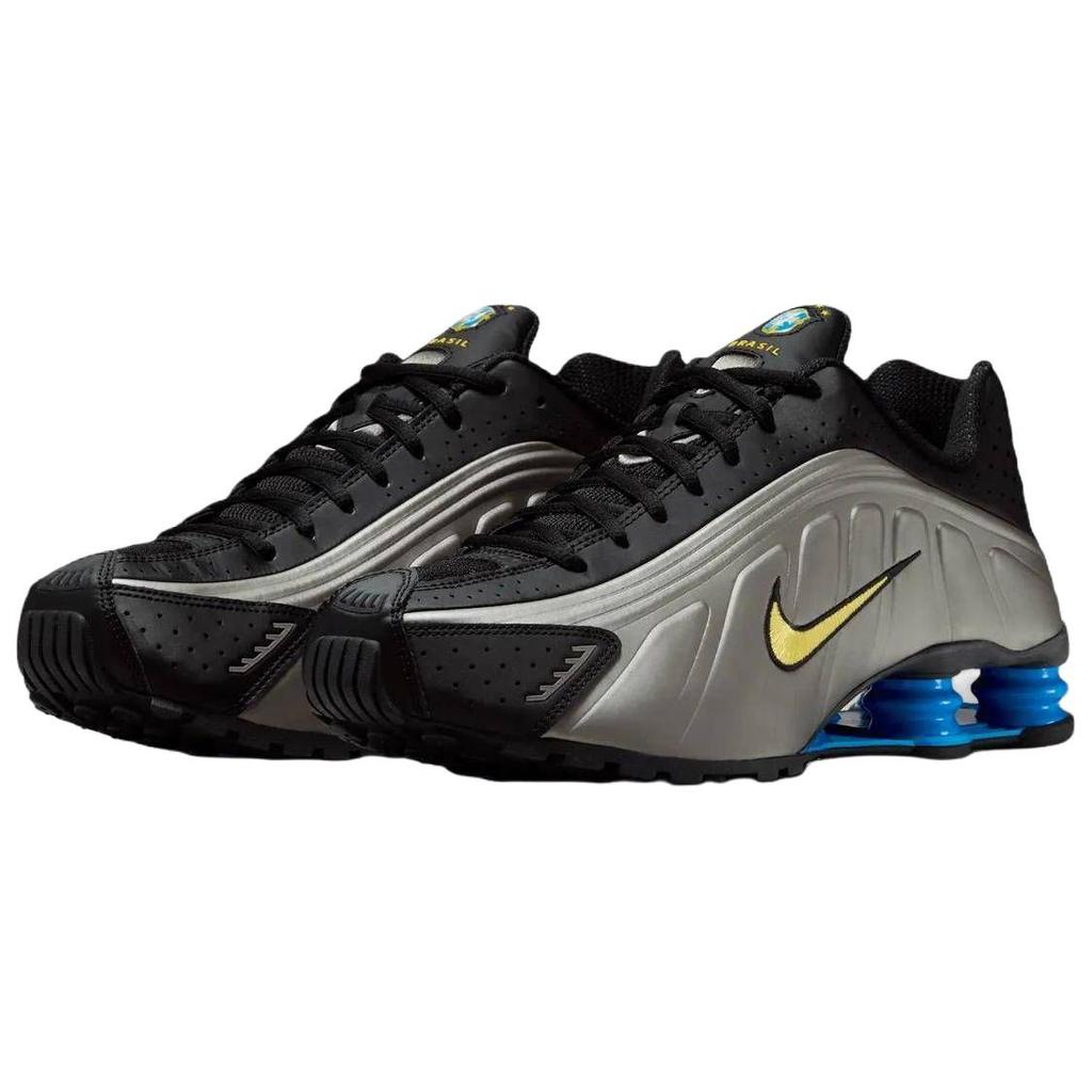 Nike Кроссовки мужские Shox R4 Бразилия Черный Canaray-Metallic-Pewter-Light-Photo-Blue-White IO8134-001