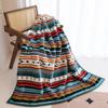 Super Soft Retro Flannel Fleece Sherpa Bohemian Couch Throw Blanket For Sofa Portable Car Travel Cover Blanket