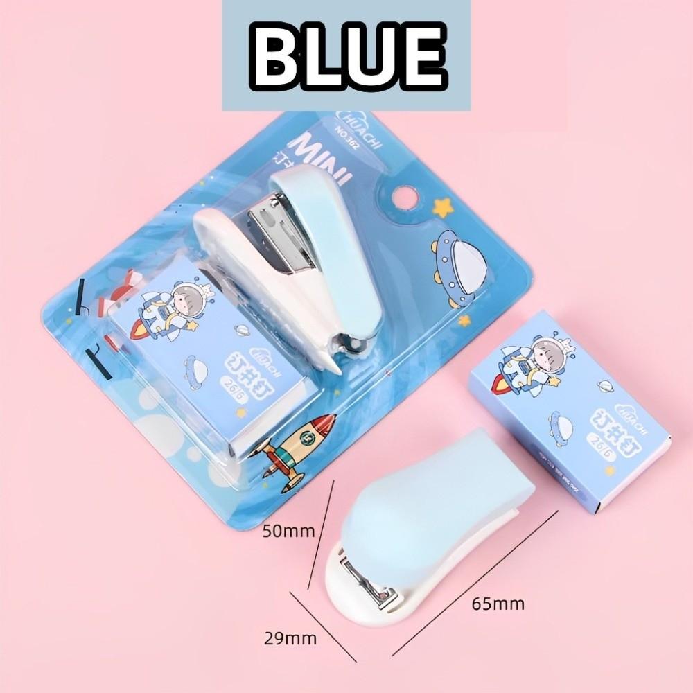 Macaron Color Mini Stapler Cartoon Design Test Paper Stapler Cute Bookbinding Machine School Use
