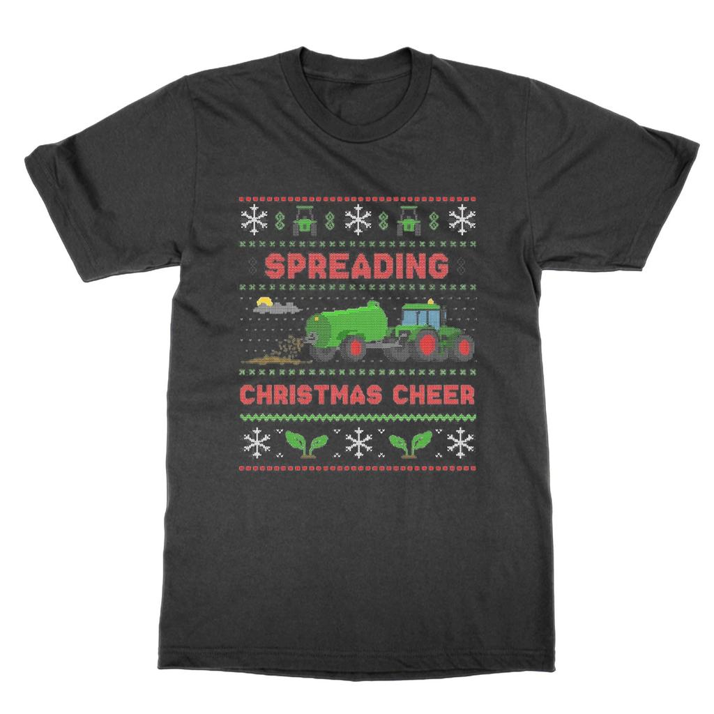 Spreading Christmas Cheer Farmer T-Shirt Funny Farming Top