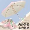 50% Off Hand-opened Color Glue Fabric Sunscreen Gold Skeleton Parasol Contrasting Color Pocket Sunscreen Umbrella