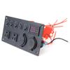 For Car Marine 5 Gang Toggle Switch with US Plug Socket LED Digital Voltmeter Dual USB Port Car Switch Panel 12V/24V