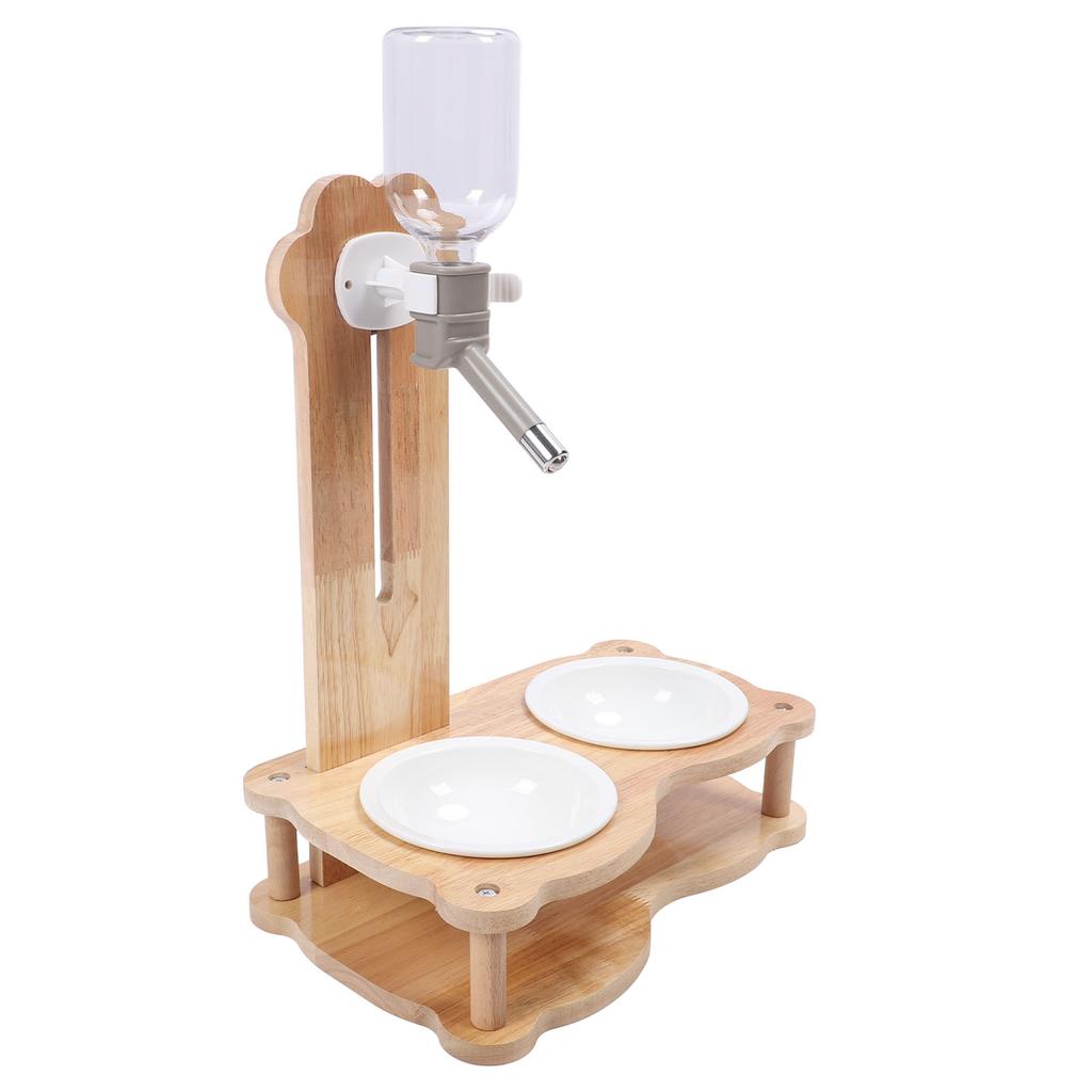 Деревянные миски для корма для кошек, многофункциональные, автоматические, 2 в 1, набор из мисок для корма и воды для кошек