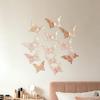 12 Pcs 3D Butterfly Wall Decor 3 Sizes Removable Hollow Mural Stickers for Bedroom Living Room Birthday Party Cake
