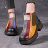 Fashion GKTINOO Autumn Winter Retro Women Genuine Leather Short Boots Square Heels Shoes Thick Sole Casual Ladies Platform Women's Boots