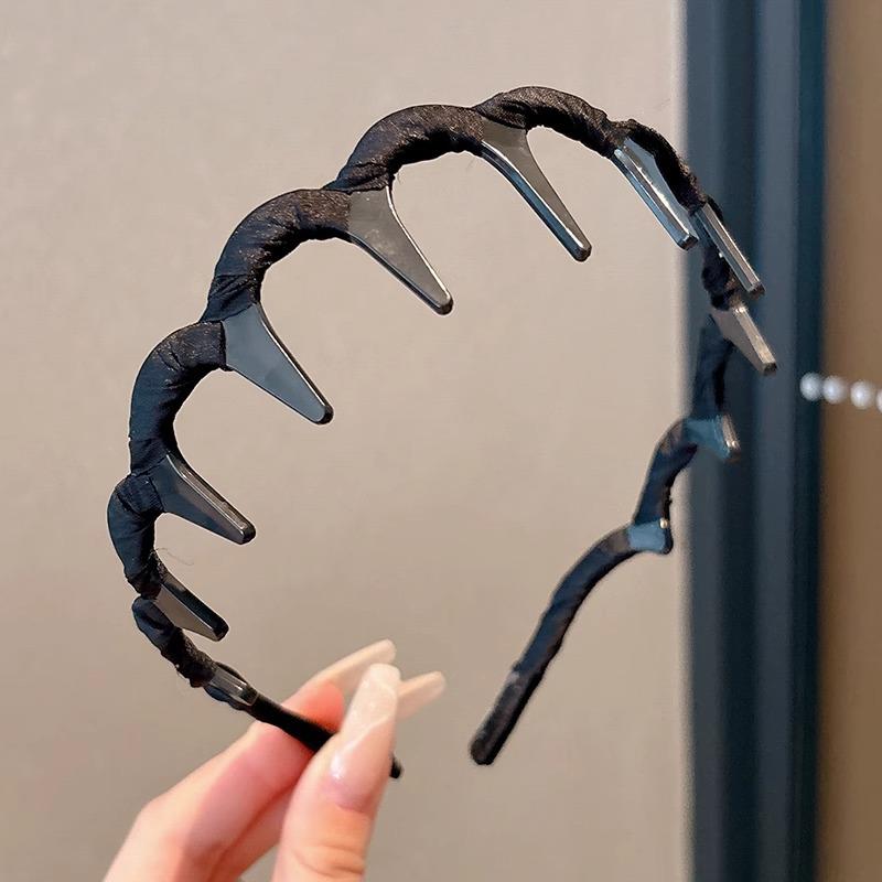 Women's 2025 Spring/Summer High Skull Wavy Headband with Teeth for Face Washing