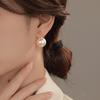 Banyan Tree S925 Silver Pearl Earrings for Women - Round Oversized Highlights, Celebrity Style, Light Luxury, All-match.