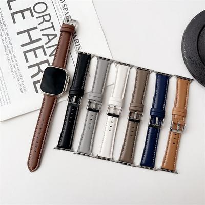 Кожаный ремешок для Apple Wacth-ремешок для часов из натуральной кожи для iWatch Series Ultra/9/8/7/6/5/4/3/2/1/SE/SE2022 49 мм 45 мм 44 мм 42 мм 41 мм 40 мм 38 мм