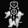 Hollow Out Love Heart Dream Catcher Wind Chimes Hanging Art Gifts Feathers Wrapped Girl Heart Room Dreamcatcher Home Decor