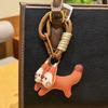 Weave Rope Lanyard Squirrel Pendant Cartoon Bag Hanging Charm Squirrel Doll Keychain Hanging Charm