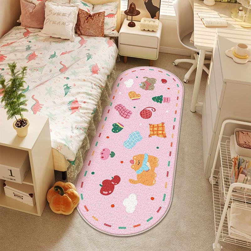 Ins мультфильм милый спальня нескользящее одеяло длинный плюшевый комната девушки гостиная кабинет ковер гостиная кровать одеяло