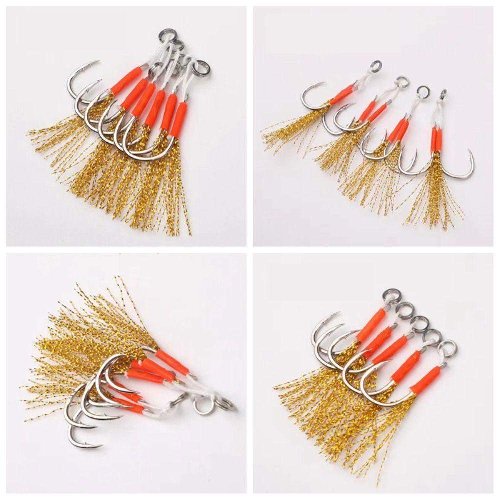 Sharp Metal Jig Double Hooks Gill Fish Swift Solid Ring Jigging Fishhook   Freshwater Lure