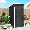 Metal Garden Shed Garden Cabin Lockable Door Sloped Roof Vents And Gloves 107 5x91x185cm Gray