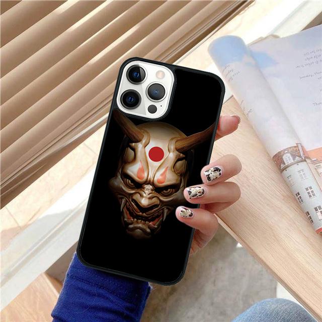 Японская маска демона Они Хання Чехол для телефона Cover Для iPhone 17 Air 15 16e Pro Max 14 13 12 11 Pro Max Plus Оболочка