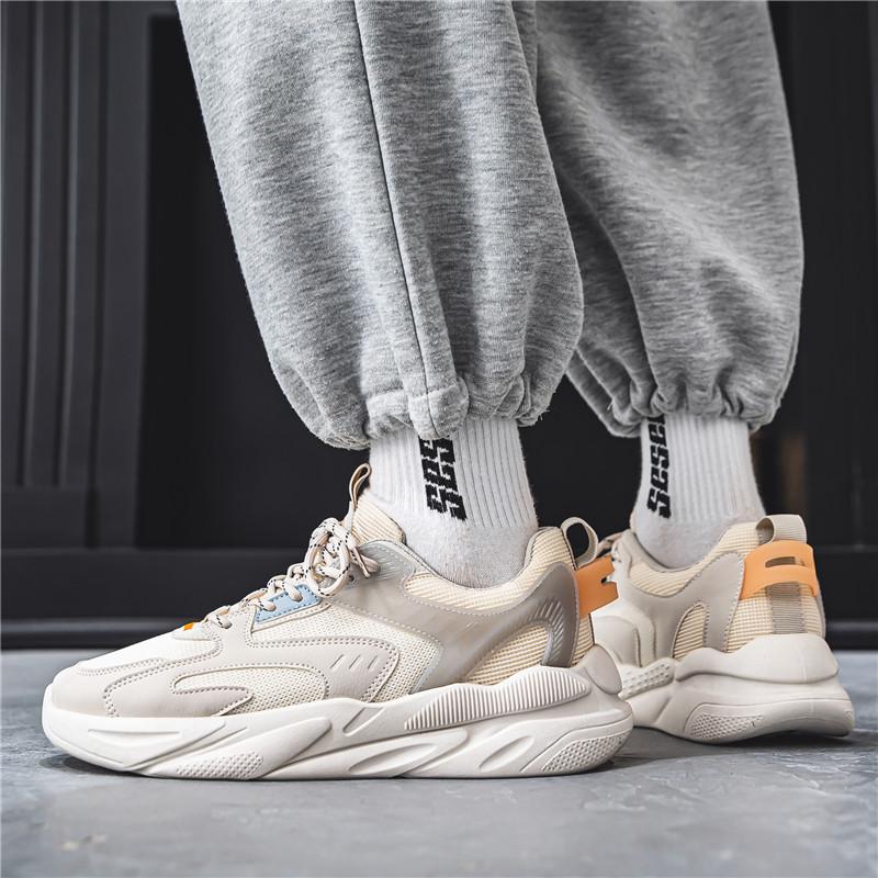 Summer mesh breathable soft sole running travel little white sports shoes spring casual dad shoes