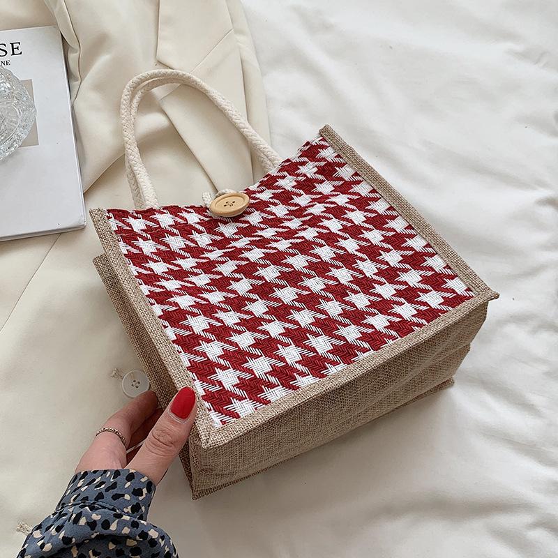 Сумка-тоут Lines для женщин, модная корейская корзина для овощей, сувенирная подарочная коробка, льняная упаковочная сумка, универсальная сумка