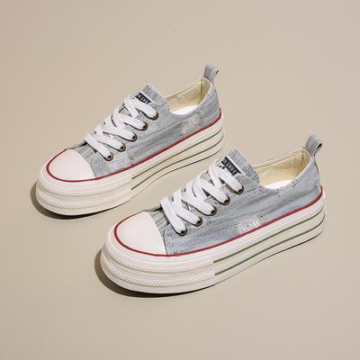 CRLAYDK 2024 Классические женские парусиновые кроссовки на шнуровке на платформе Повседневные низкие модные туфли для катания на коньках, ходьбы, тенниса для женщин Лоферы