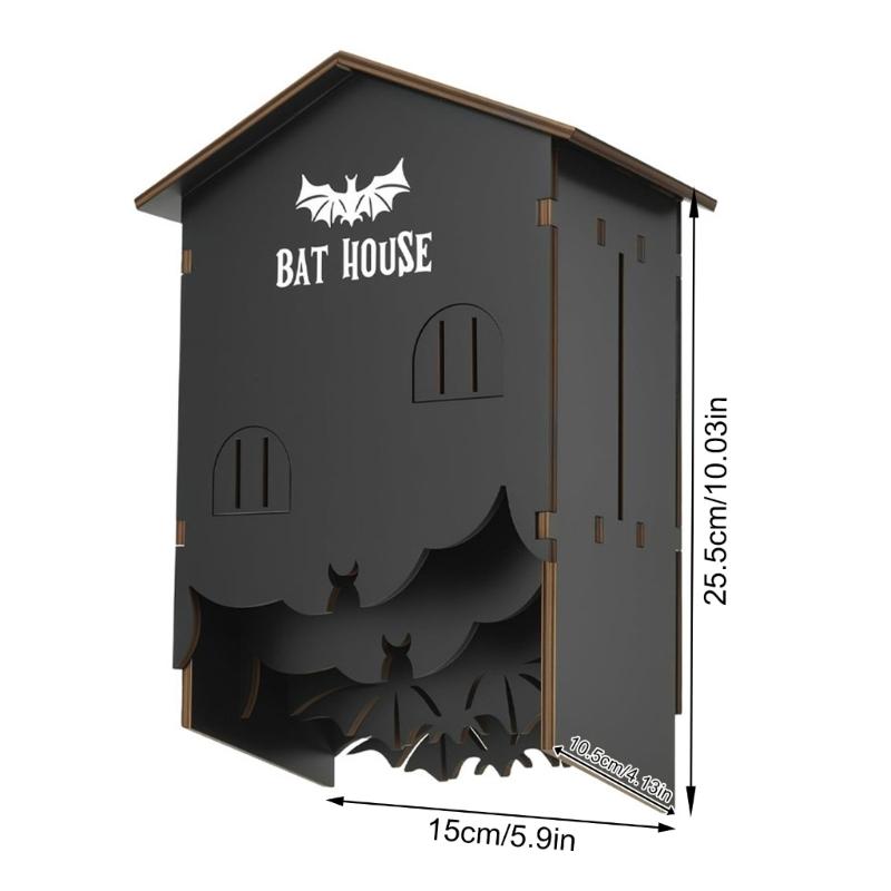 Natural Wood Hanging Bat House For Outdoor Garden Shelter Easyly Install Bat House Outdoor