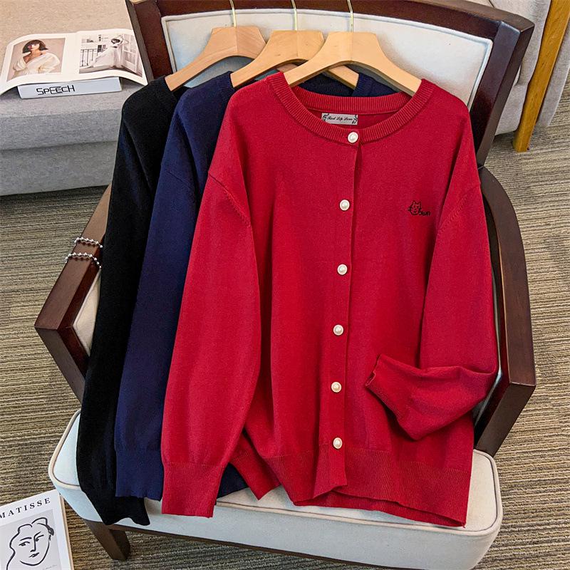 Женский свободный вязаный кардиган большого размера, Обхват груди 150/160 см, Вместимость 200-350 цзиней