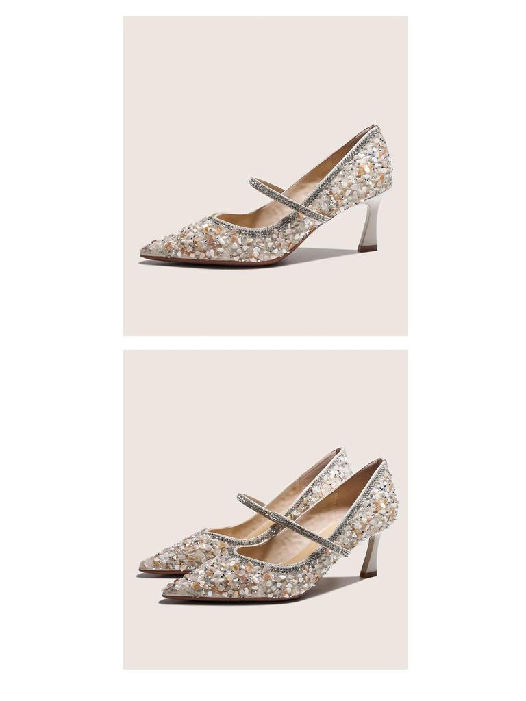 BEIJIANI Sheepskin Seashell High Heel Pointed Toe Stilettos - Bridesmaid & Wedding Dress Shoes