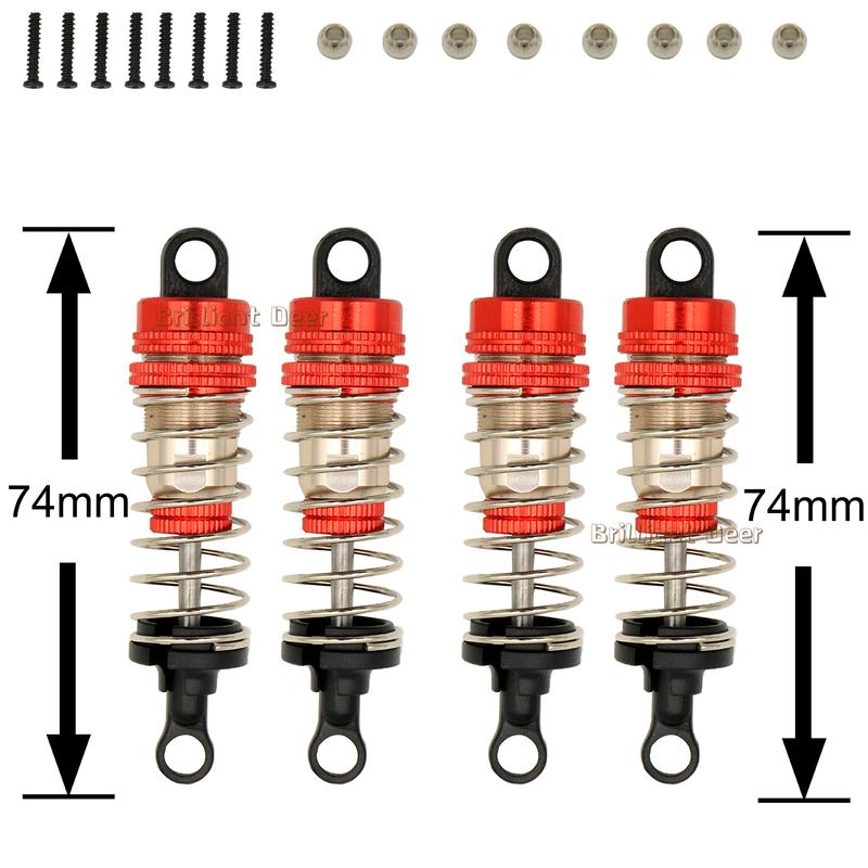 74/80 mm Oil Filled Metal Shock Absorber For MJX Hyper Go 14210 H14BM 16208 16209 16210 H16BM RC Monster Truck Upgrade Parts