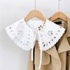 Korean Style Decorative Fake Collar Shawl Wrap Hollow Out Embroidery Sunflower Leaves Lace Necklace Vintage Short Poncho Capele